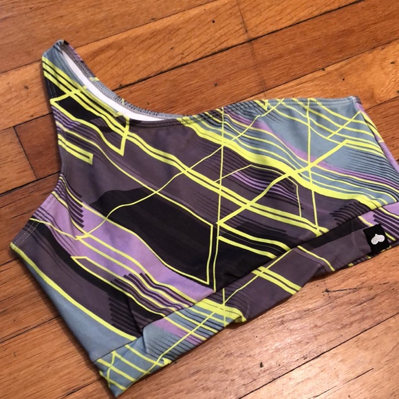 Booty By Brabants Electric Laser One Shoulder Sports Bra, OSFM - Picture 4 of 10